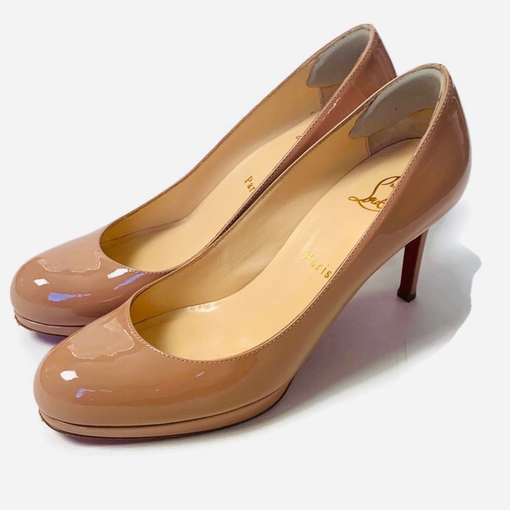 Christian Louboutin Nude Platform 3” Pumps Sz 37.5